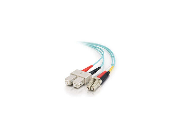 Fiberpatch 50/125 LC-SC -  1,0 m LSZH Multimode Duplex OM3 Aqua 